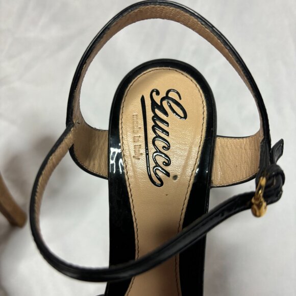 GUCCI Sz 39  Black Patent Leather Stiletto Heels - Picture 7 of 9